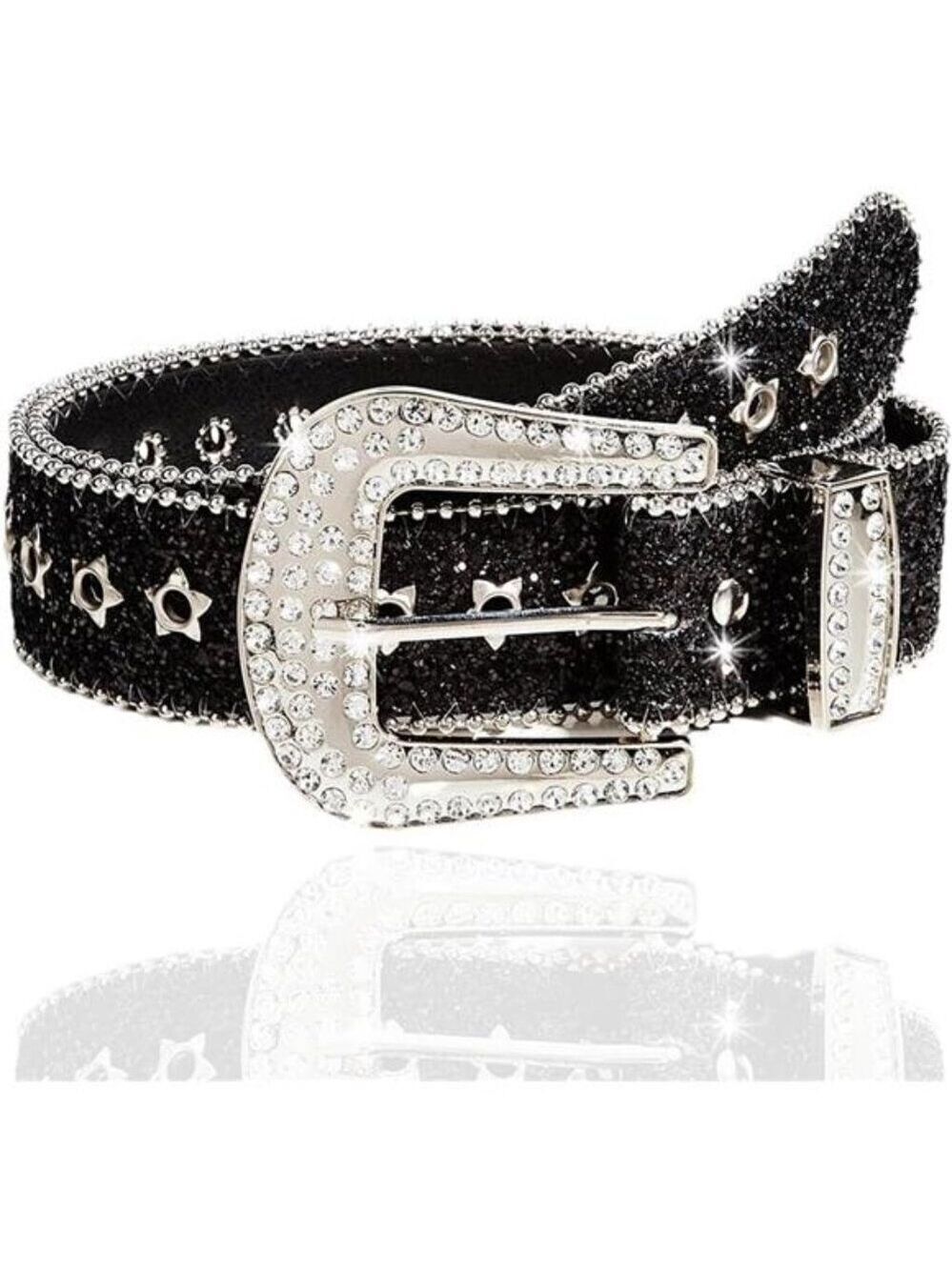 Black Cowgirl Belts Black Rhinestone Belt Western Belts for Women
